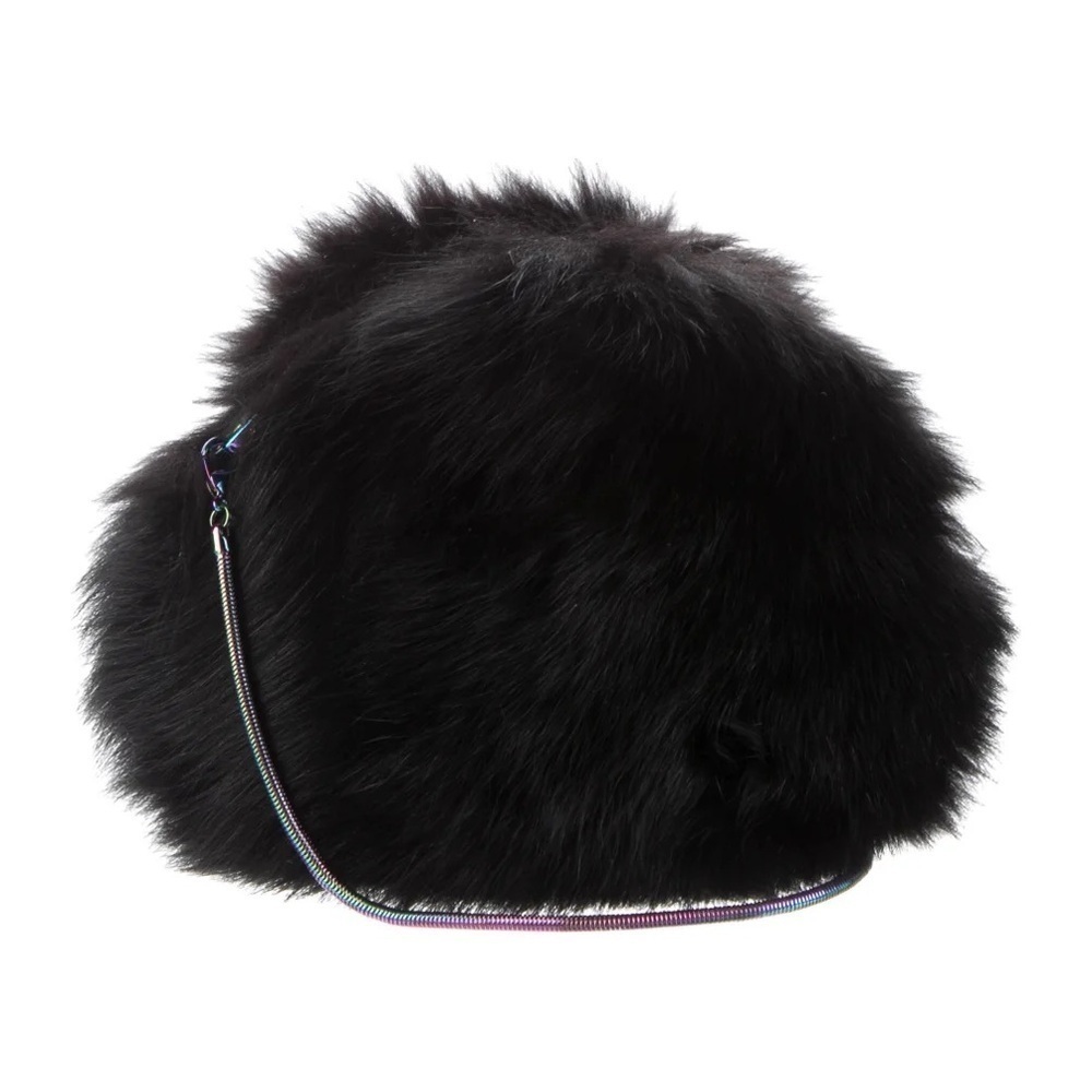 🖤EUC Diane von Furstenberg Love Power Solid Fox Puff Bag – Rare & Luxe! 🖤✨